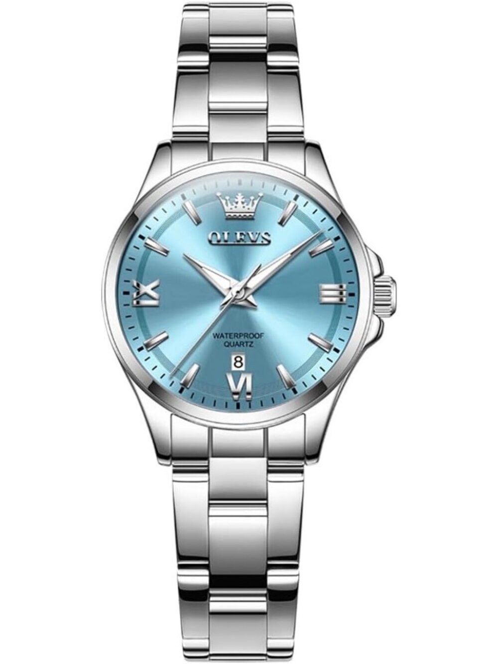 Women's Blue Stainless Steel Dress Analog Luminous Fashionable Wrist Watches
